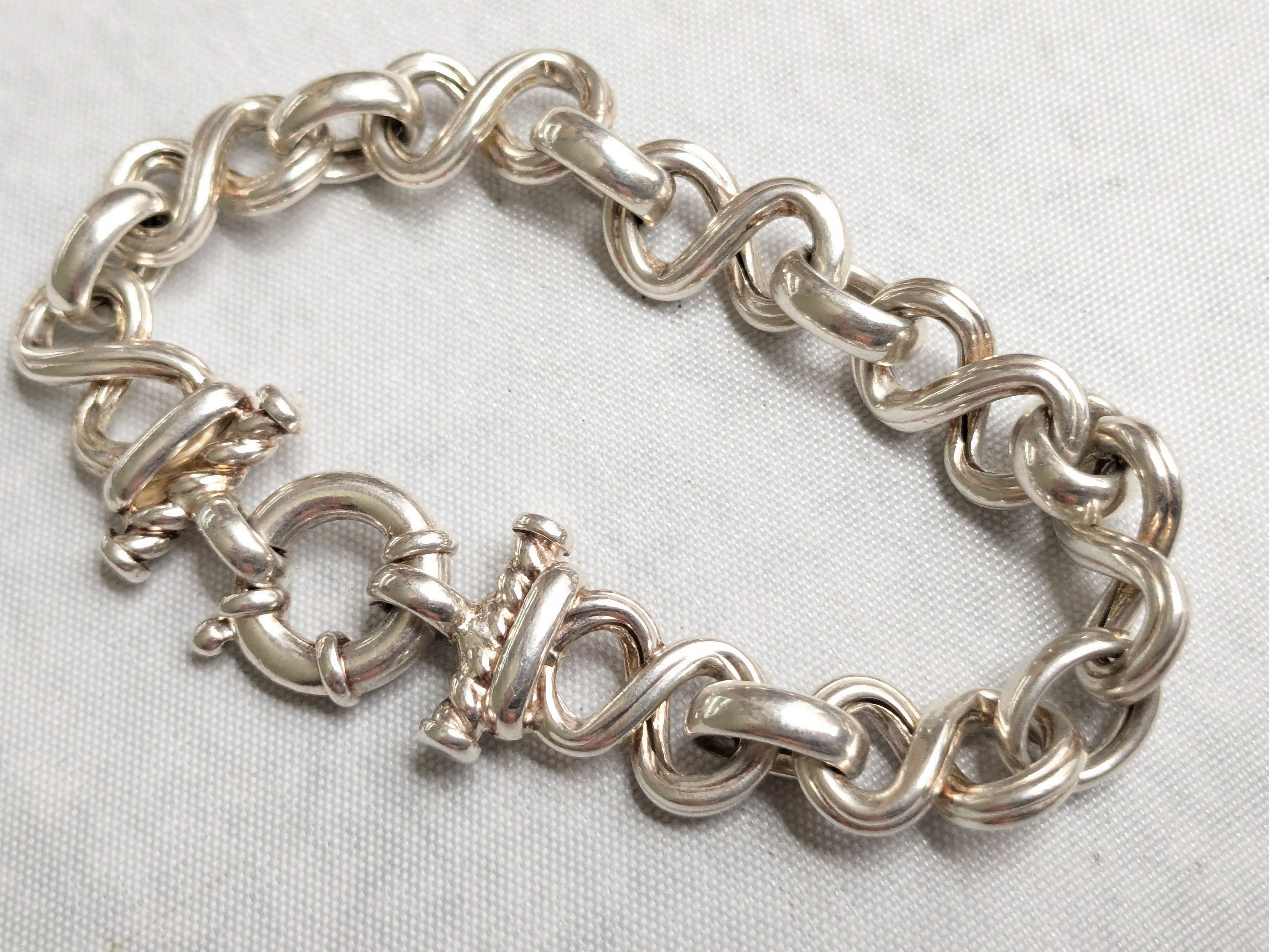 Jewelry Sterling Silver Bracelet Bow tie Infinity 7" Italy Size ONE SIZE - 11 Thumbnail