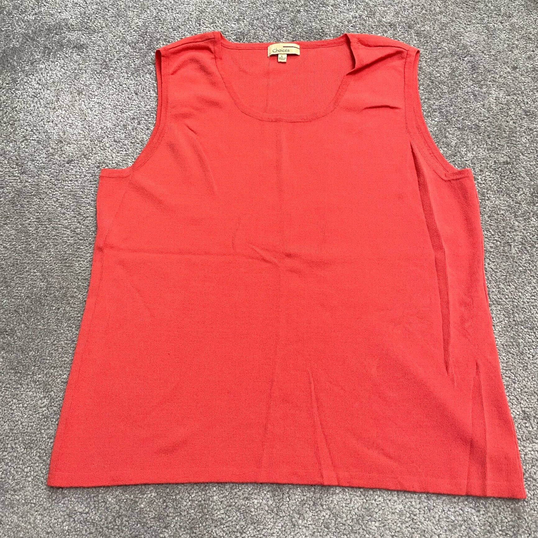 Vintage Choices Basic Tank Top Womens L Orange Sleeveless Scoop Neck Casual Knit Vest No Brand Logo 90s Designer Style Ladies Size L / US 10 / IT 46 - 2 Thumbnail