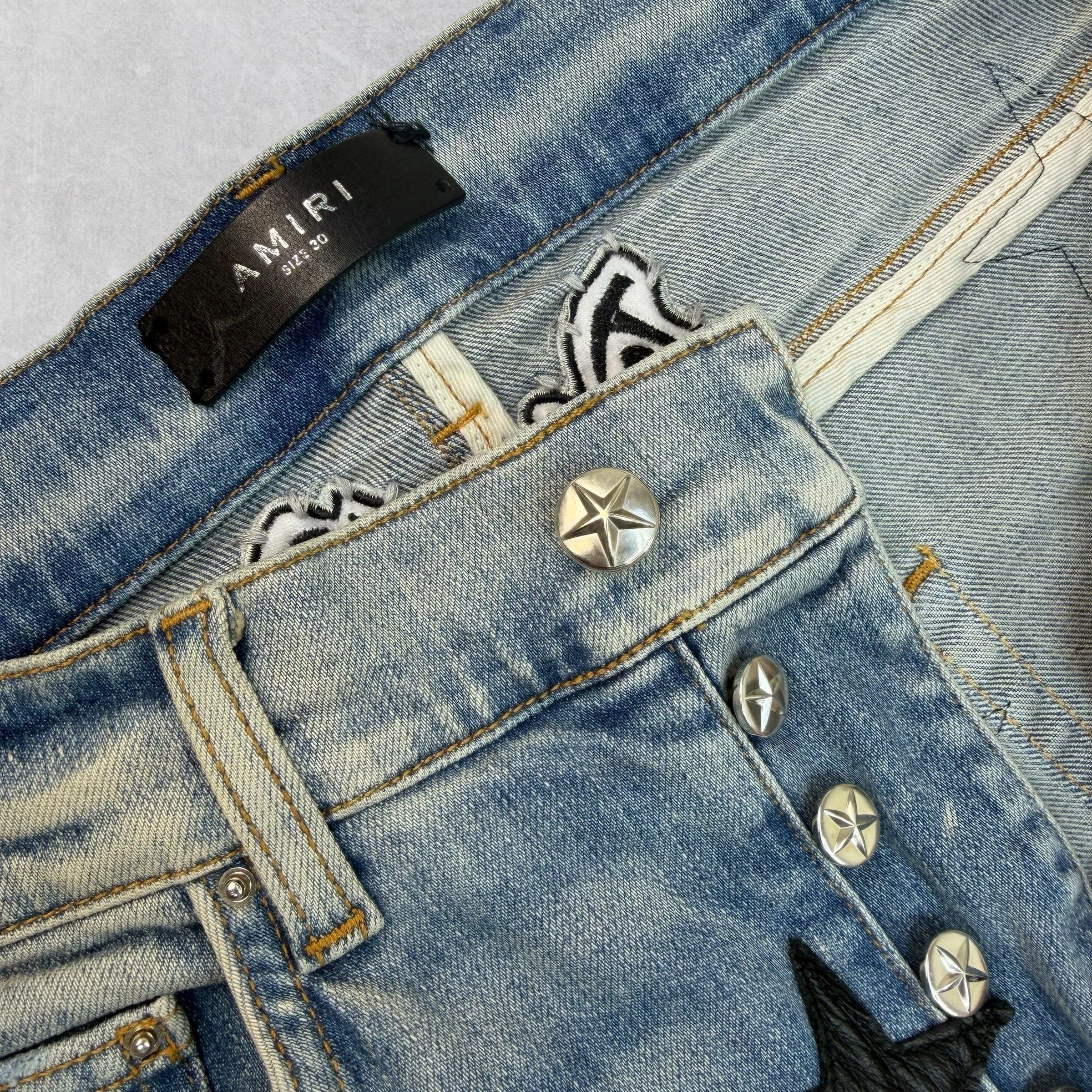 Amiri Amiri x Chemist Black Leather Star Jeans 30 Size US 30 / EU 46 - 6 Thumbnail