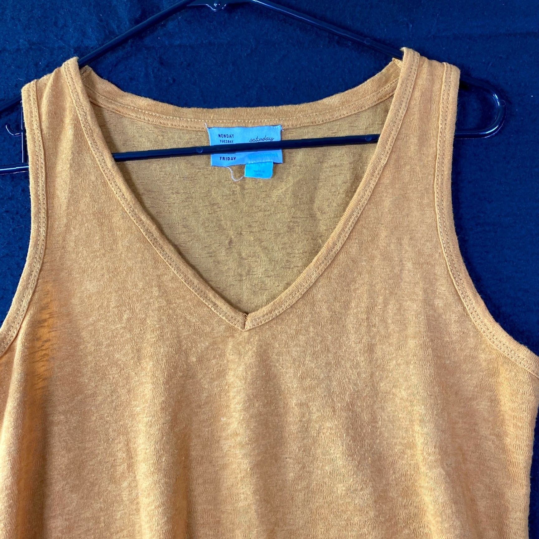 Anthropologie Saturday Sunday Blouse Mustard Yellow V-Neck Sleeveless Small Womens Shirt Size S / US 4 / IT 40 - 2 Thumbnail