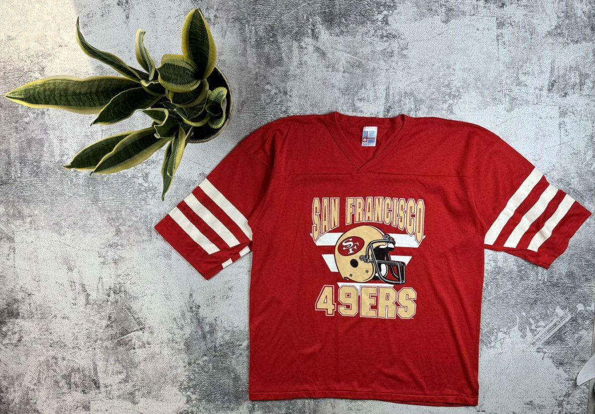 NFL San Francisco USA 80s NFL 49Ers Vintage Men’s XL Red Cotton T Shirt Tee Jersey Size US XL / EU 56 / 4 - 1 Thumbnail