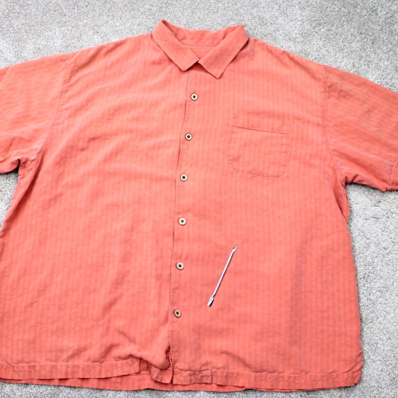 Tommy Bahama Tommy Bahama Camp Shirt Mens 2XL XXL Red Silk Short Sleeve Button-Up Casual Shirt Size US XXL / EU 58 / 5 - 6 Thumbnail