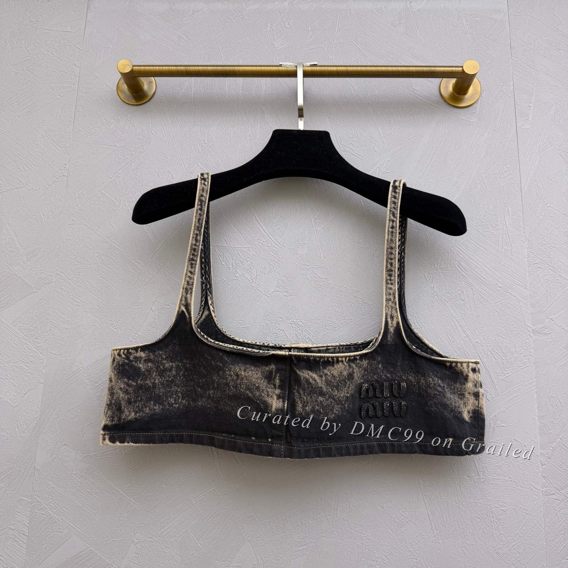 Miu Miu Miumiu Embroidered Logo Denim Camisole Size S / US 4 / IT 40 - 1 Thumbnail