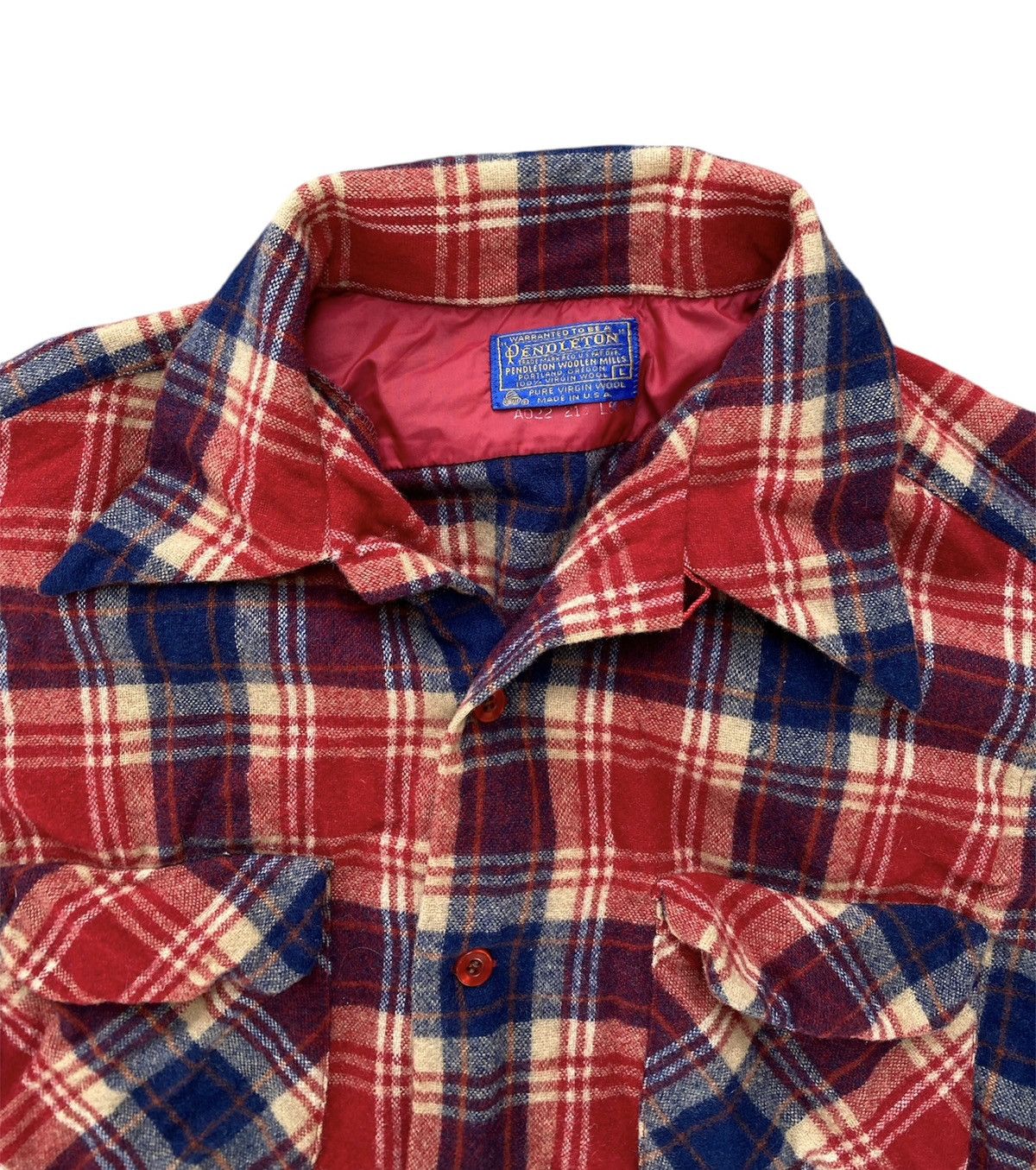 Pendleton × Vintage Vintage 70s Pendleton Wool Board Button Shirt Plaid USA Size US L / EU 52-54 / 3 - 6 Thumbnail