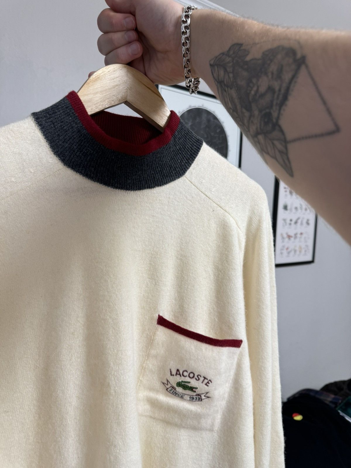Lacoste × Vintage Lacoste vintage wool sweater 🐊 Size US M / EU 48-50 / 2 - 7 Thumbnail