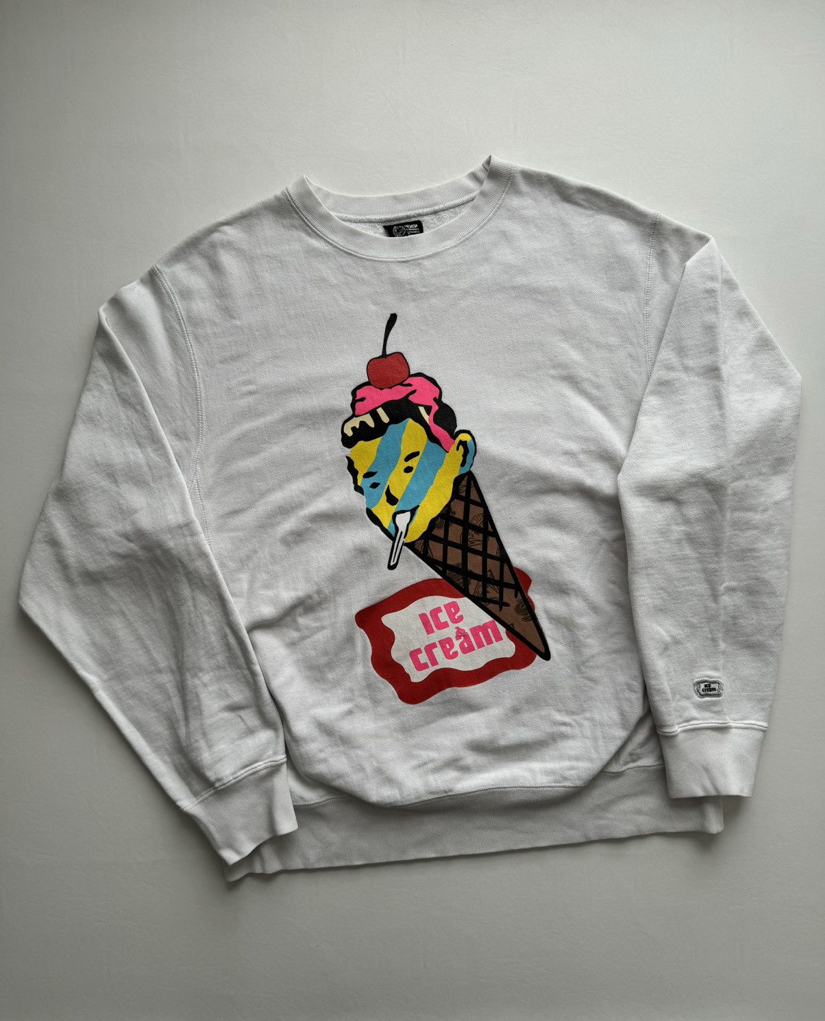 image of Billionaire Boys Club Season 2 Ice Cream Coneman Crewneck in White, Men's (Size Medium)