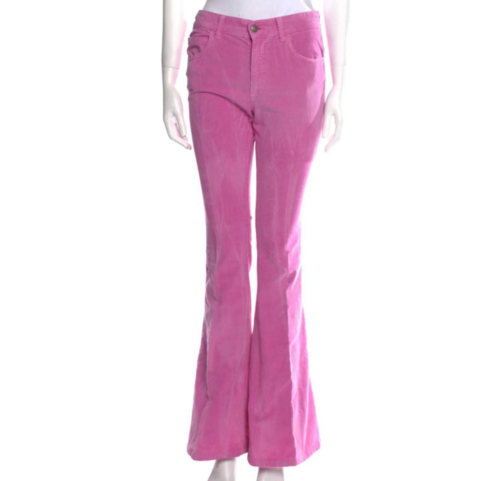 Gucci Gucci Pink Corduroy Wide Leg Pant 2017 by Alessandro Michele Size 28" / US 6 / IT 42 - 3 Thumbnail