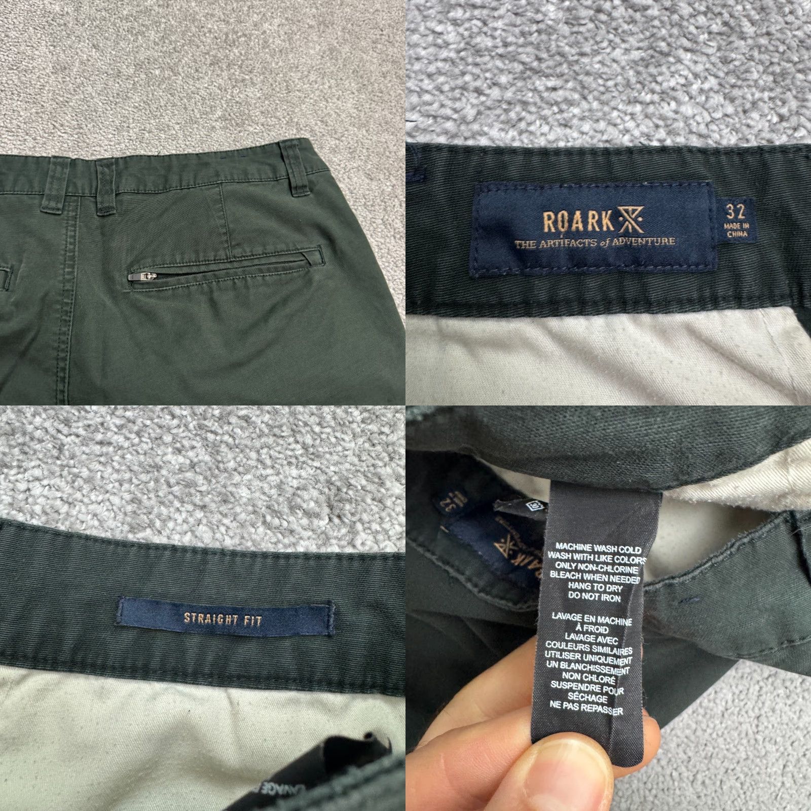 Roark Roark Chino Pants Mens 32 Dark Green Flat Front Zip Pocket Straight Leg Casual.jpg Size US 32 / EU 48 - 8 Thumbnail
