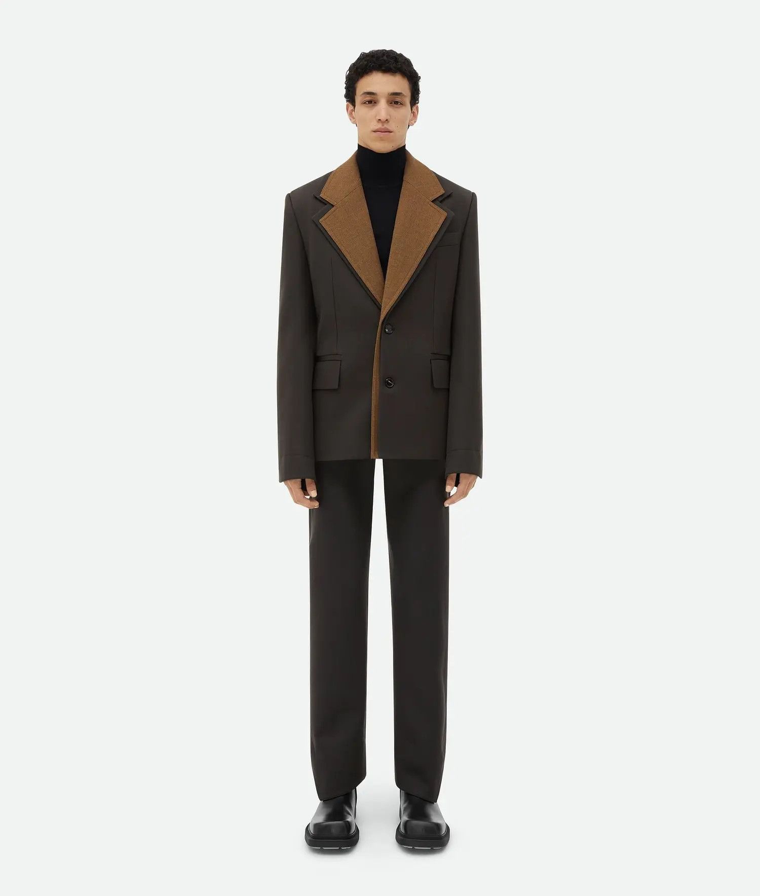 Bottega Veneta o1n1vont0525 Curved Shape Wool Pant in Dark Brown Size US 38 / EU 54 - 5 Thumbnail