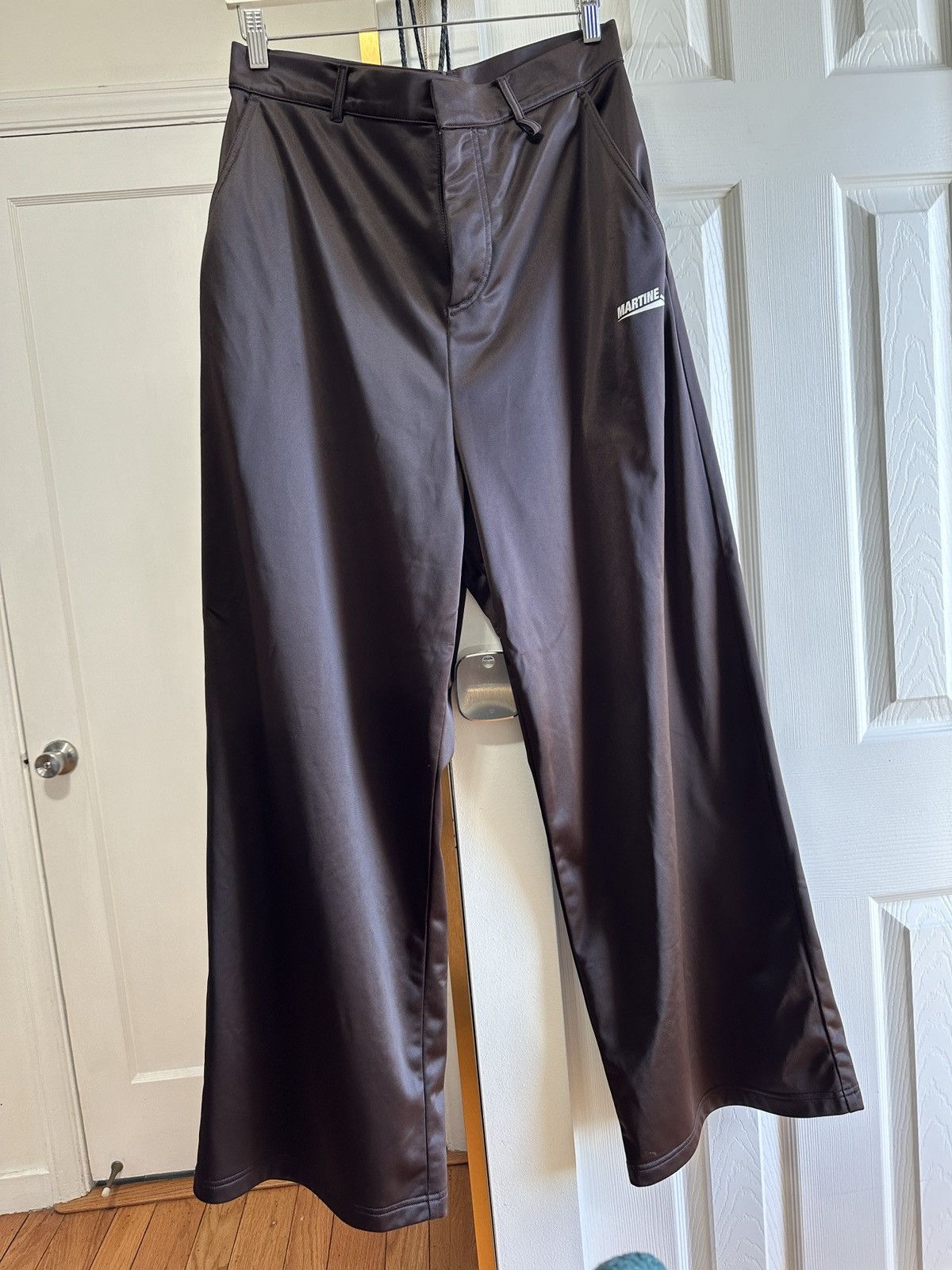 image of Martine Rose Oversized Track Pants in Brown, Men's (Size 32)