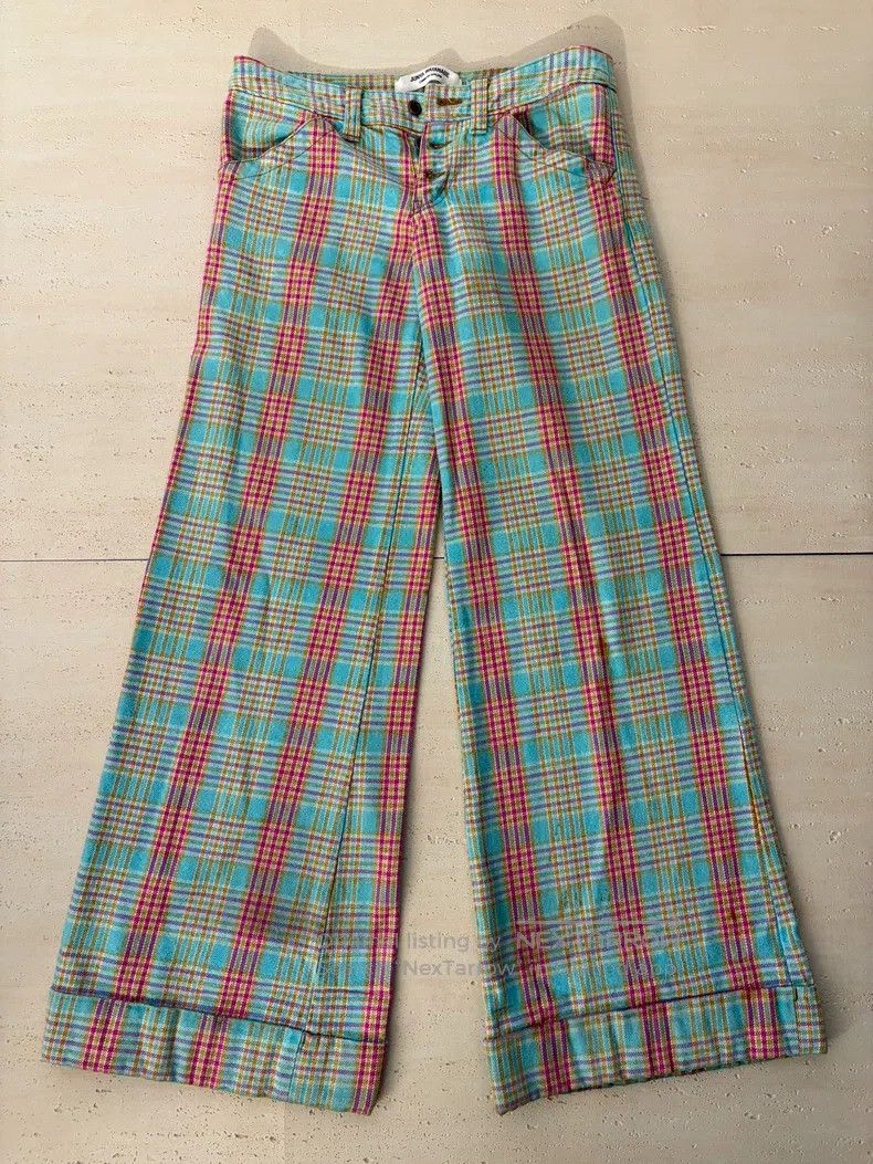 Junya Watanabe Junya Watanabe size S Tartan Wool Flare Trousers Size 23" - 6 Thumbnail