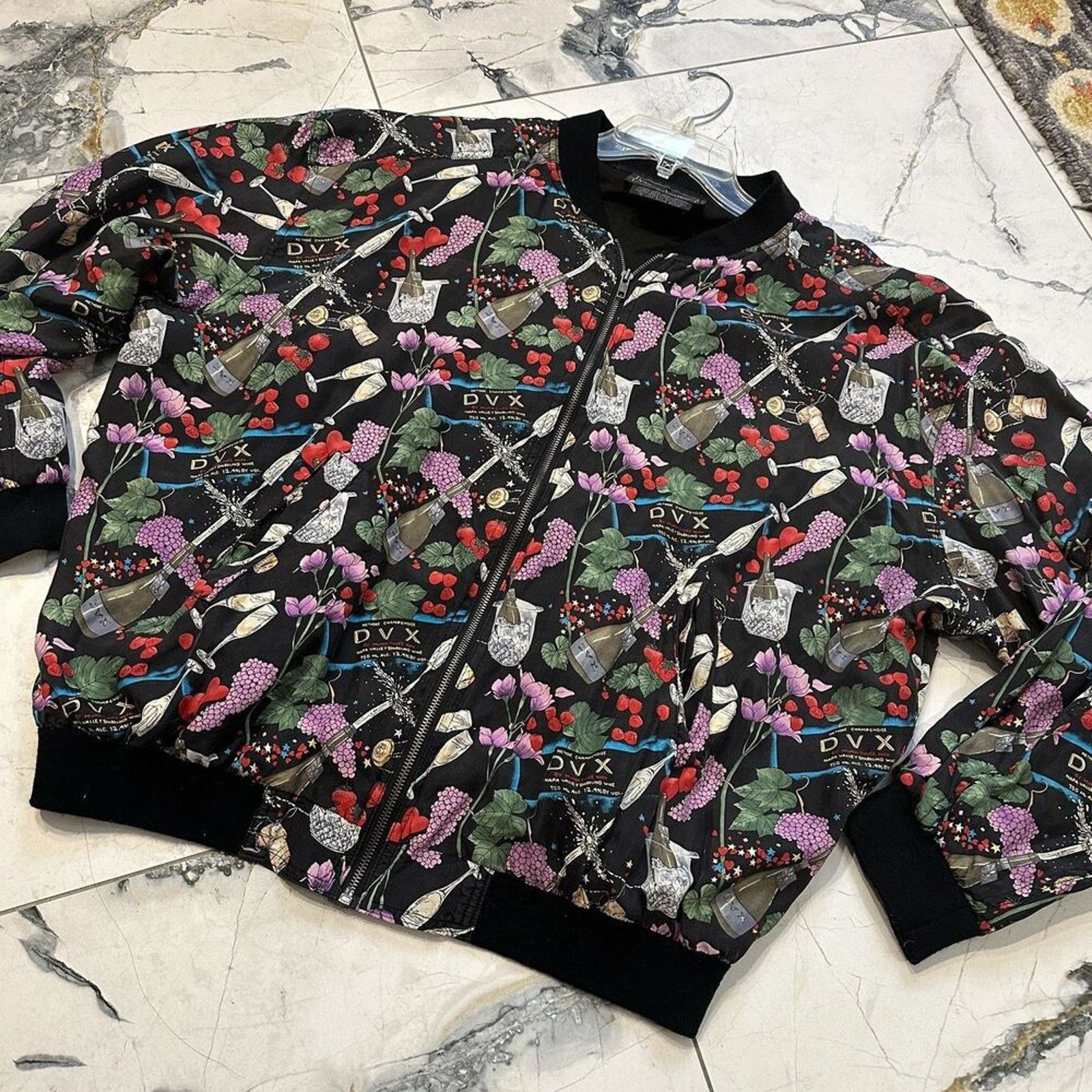 Nicole Miller Vintage Nicole Miller '94 Silk Bomber Jacket Wine champagne Size L / US 10 / IT 46 - 2 Thumbnail