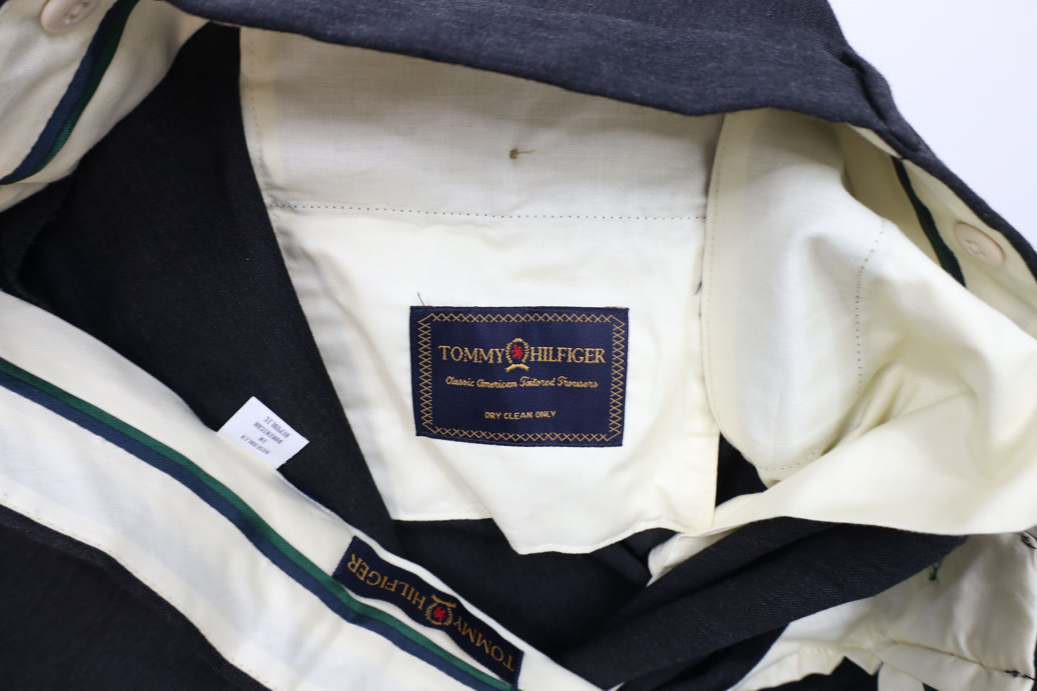 Tommy Hilfiger × Vintage Vintage 90s Tommy Hilfiger Wool Chino Pants Charcoal Gray Size US 40 / EU 56 - 9 Thumbnail