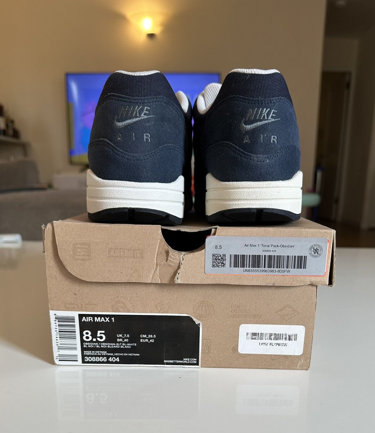 Nike Nike Air Max 1 Ripstop Tonal Pack Blue 2011 Size US 8.5 / EU 41-42 - 6 Thumbnail