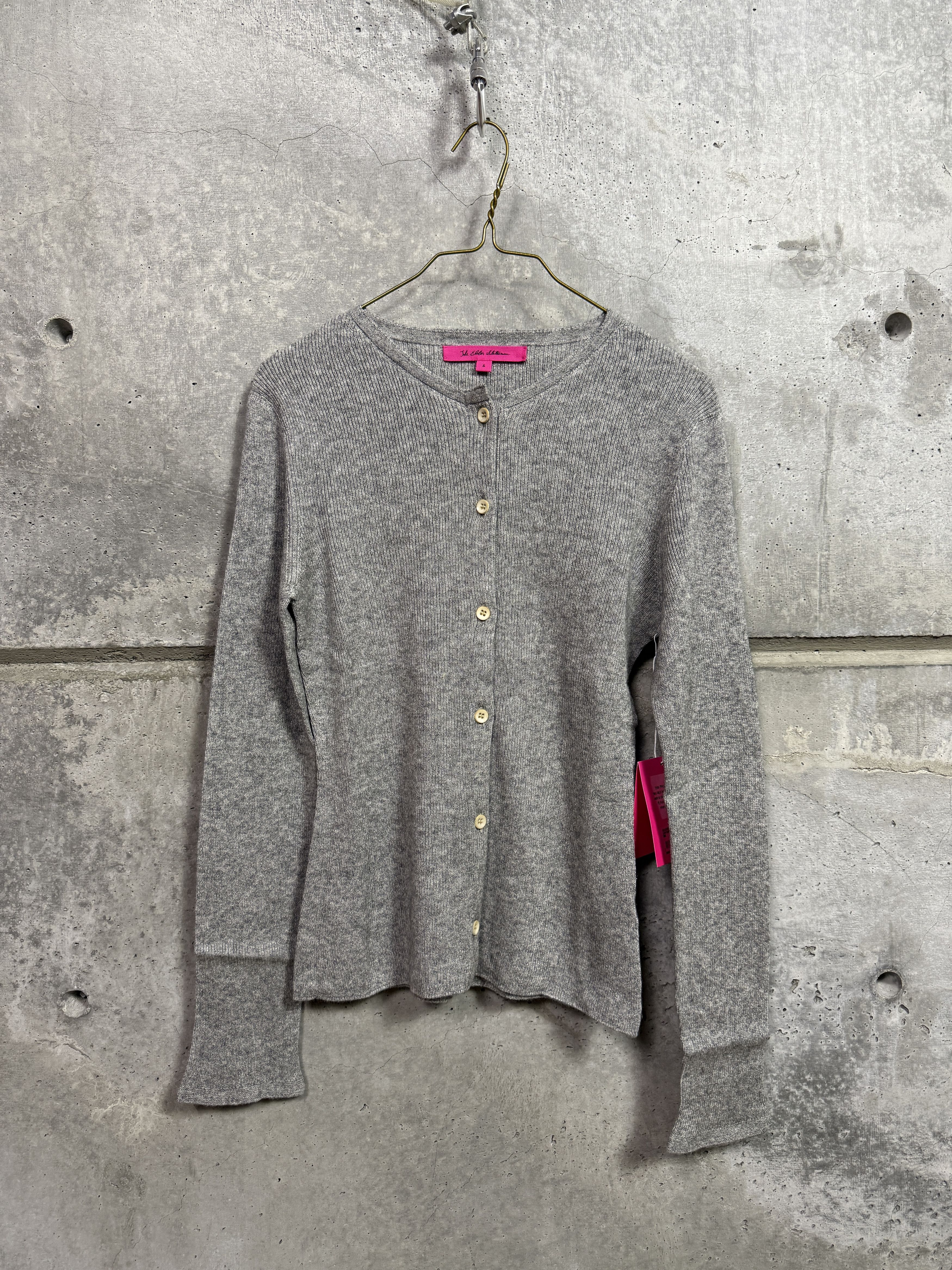The Elder Statesman $1250 The Elder Statesman Light Grey Delicash Cardigan Size S / US 4 / IT 40 - 6 Thumbnail