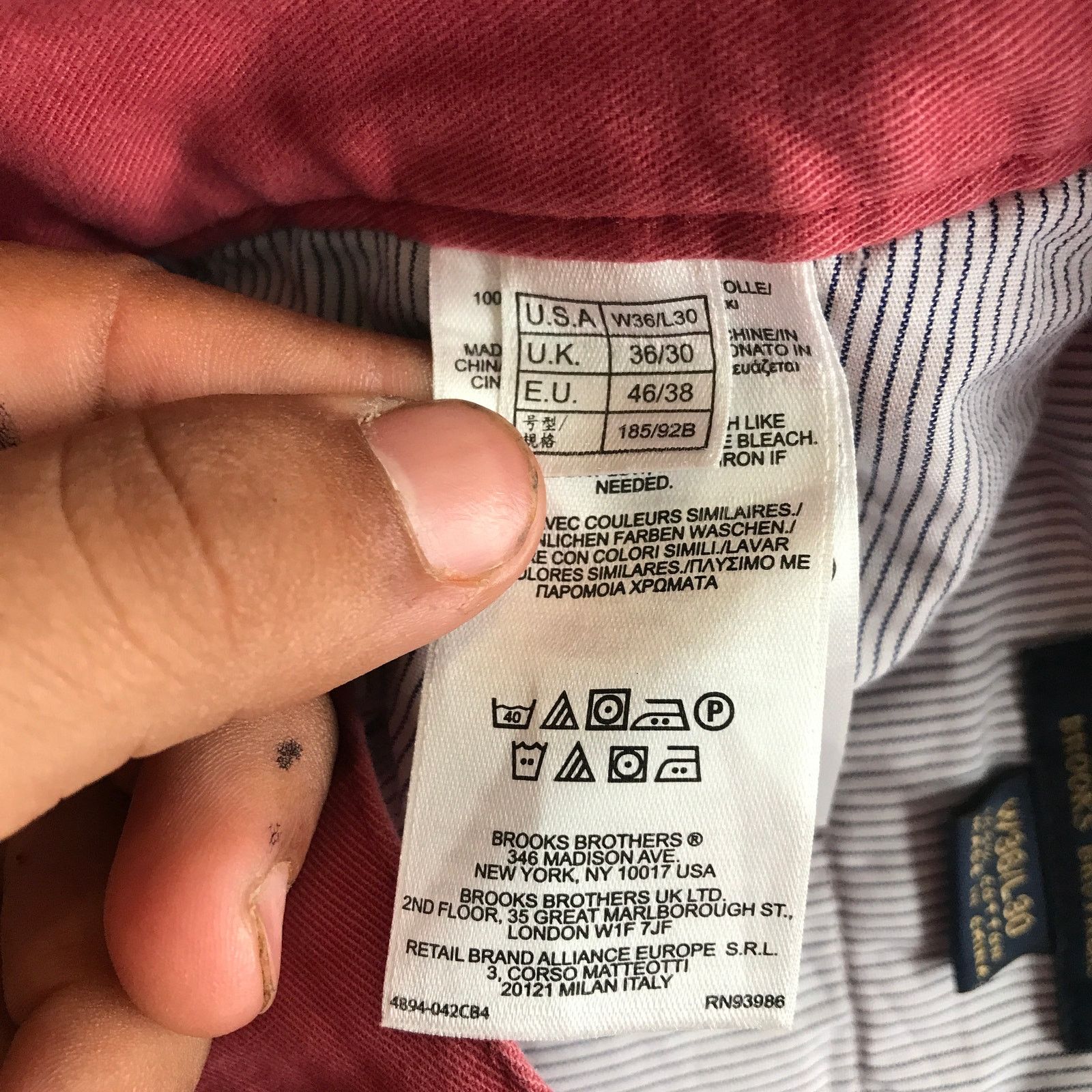 Brooks Brothers Brooks Brother 346 Chino Twill Dress Pants Mens 36x30 Pink Size US 36 / EU 52 - 8 Thumbnail