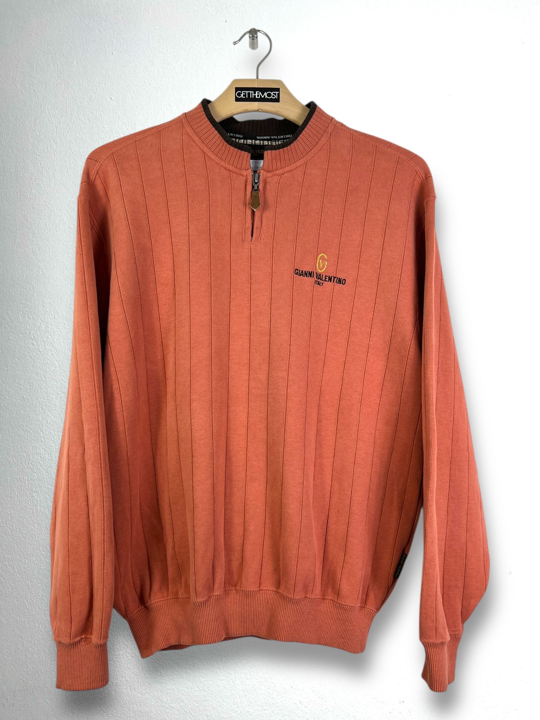 Gianni Valentino Gianni Valentino 1/4 Zip Knit Sweatshirt (M) GTMP285 Size US M / EU 48-50 / 2 - 1 Thumbnail