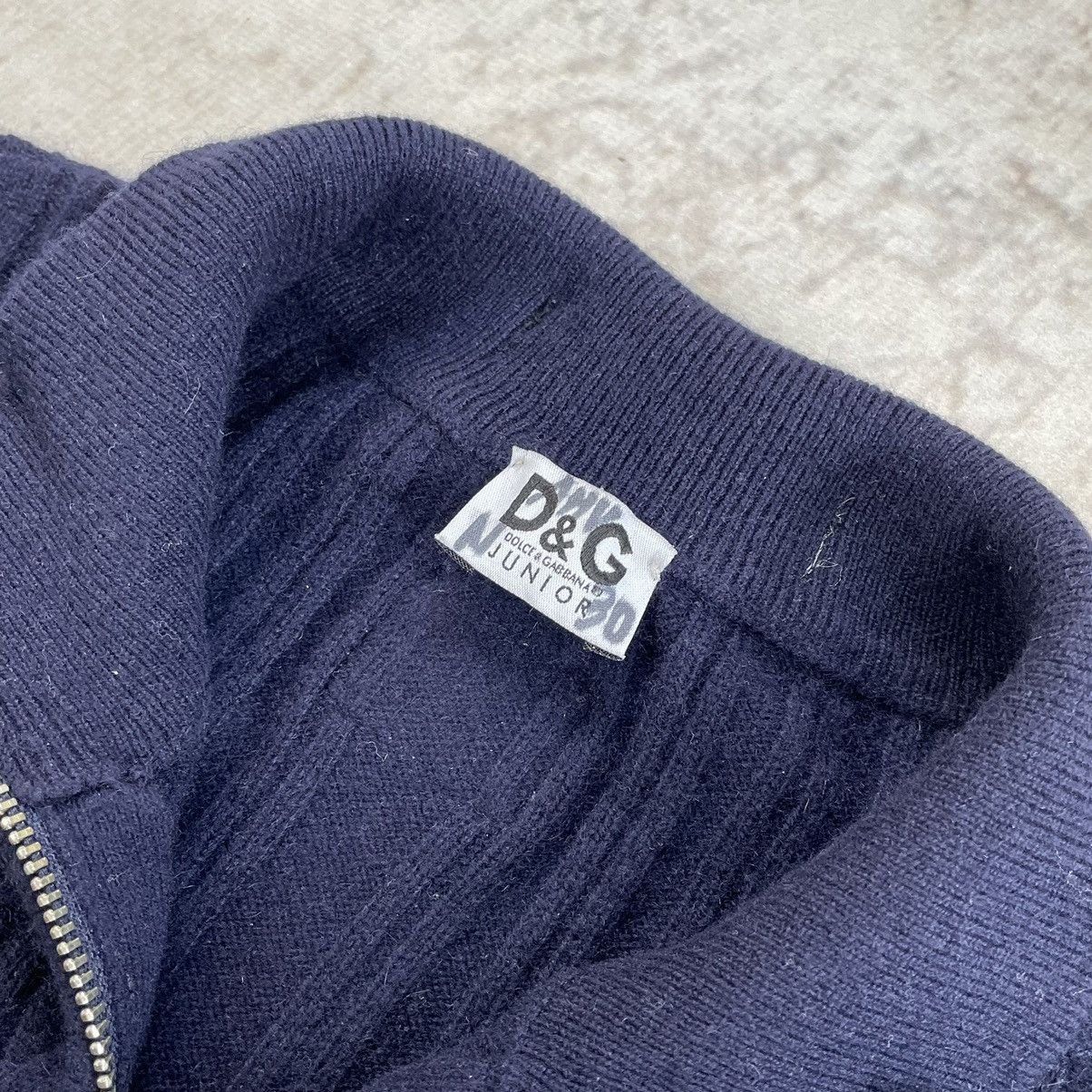 Designer × Dolce & Gabbana Dolce & Gabbana Ribbed Knit Cashmere Navy Zip Sweater Size M / US 6-8 / IT 42-44 - 7 Thumbnail