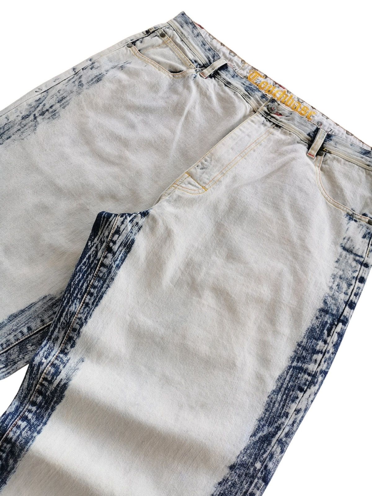 JNCO Touchbase 935 Baggy Jeans White with Blue Acid Wash Size 36 Size US 36 / EU 52 - 9 Thumbnail