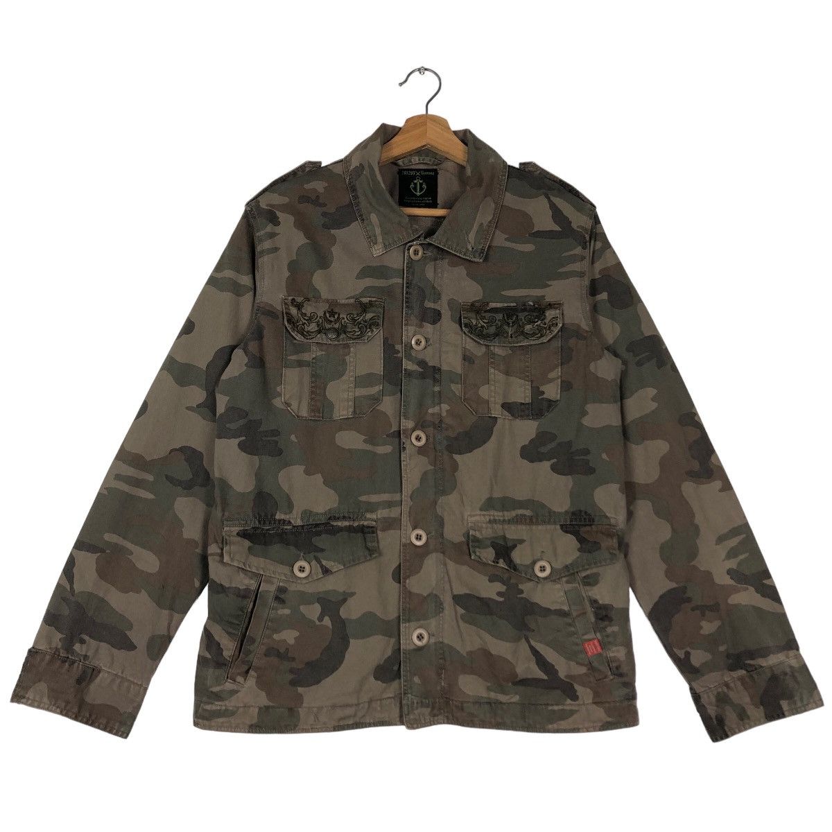 Hysteric Glamour 🔥Camouflage Biker Jacket 291295 Homme Japan Made Size US M / EU 48-50 / 2 - 1 Thumbnail