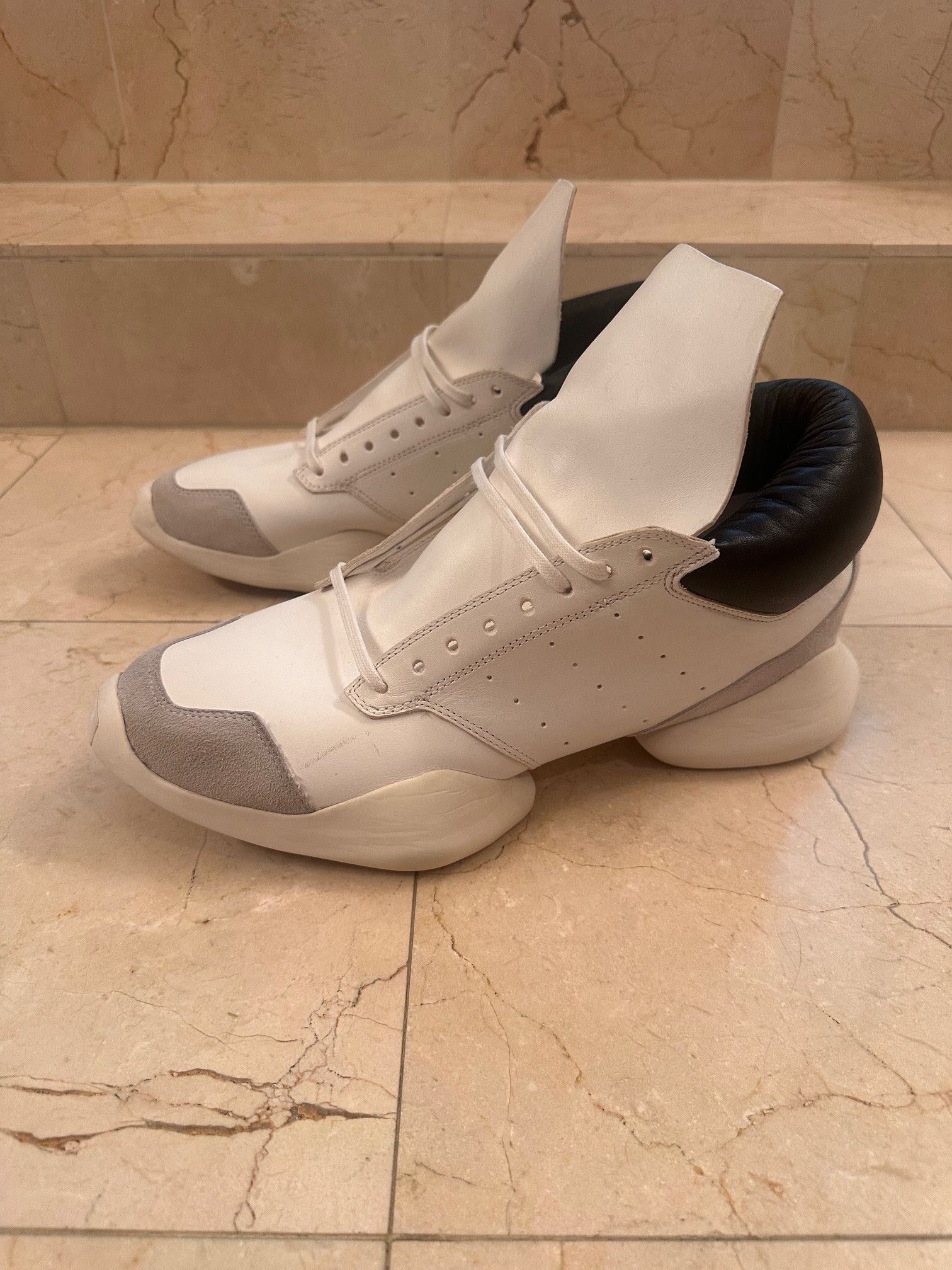 Rick Owens Rick Owens runners white bone size 12 Size US 12 / EU 45 - 3 Thumbnail