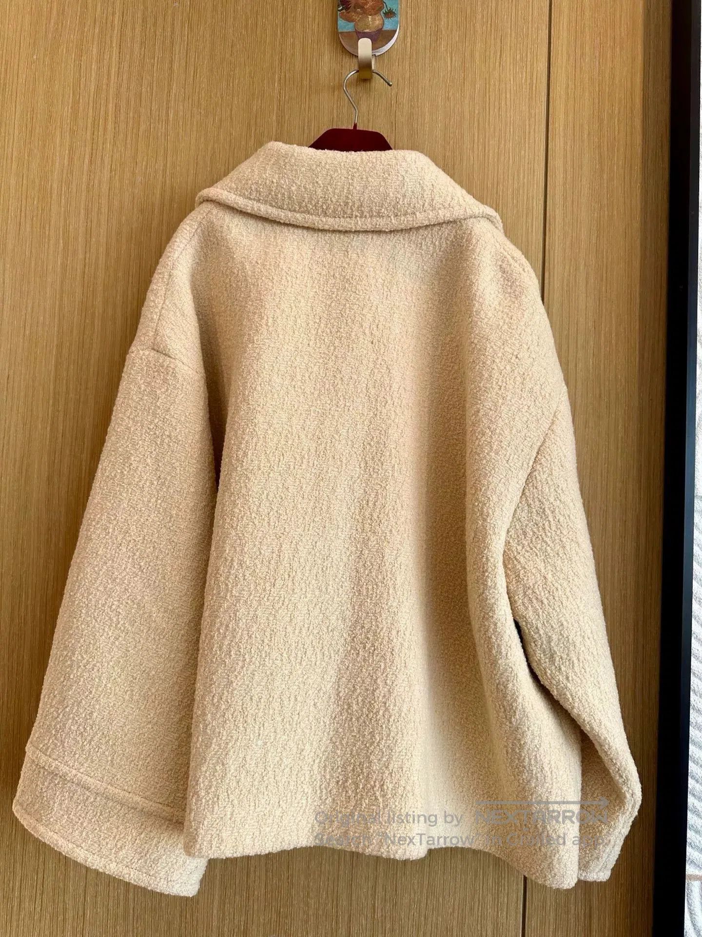Gucci Gucci Beige Soft Tweed Oversized Lapel Coat. Size S / US 4 / IT 40 - 3 Thumbnail