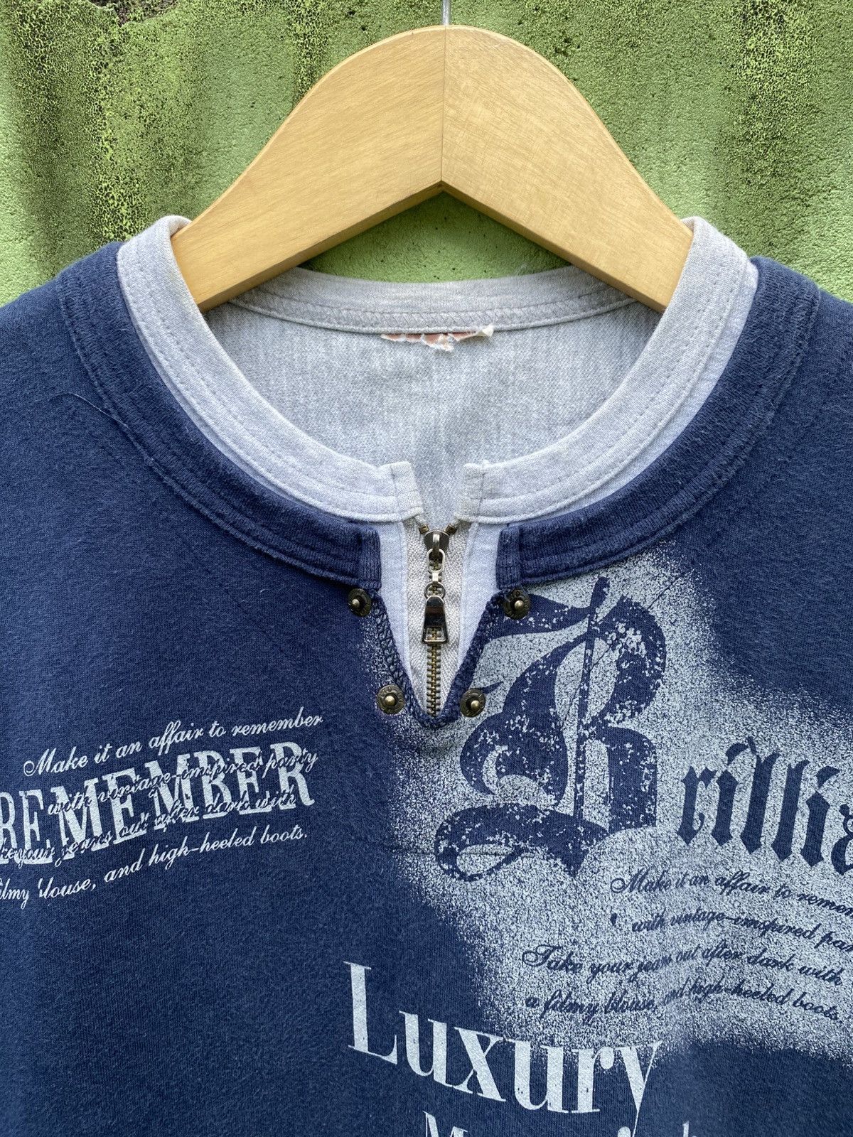 Japanese Brand Japanese Vintage Brillian Luxury Mania Henley Longsleeve Tee Size US L / EU 52-54 / 3 - 2 Thumbnail