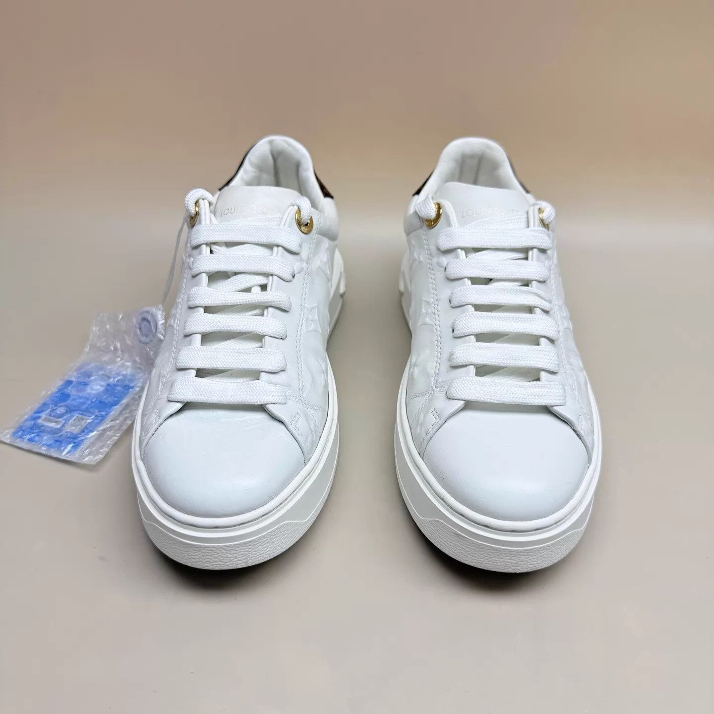 Louis Vuitton LV Monogram White Brown Platform Shoes 99 New 35.5 Size US 5 / IT 35 - 2 Thumbnail