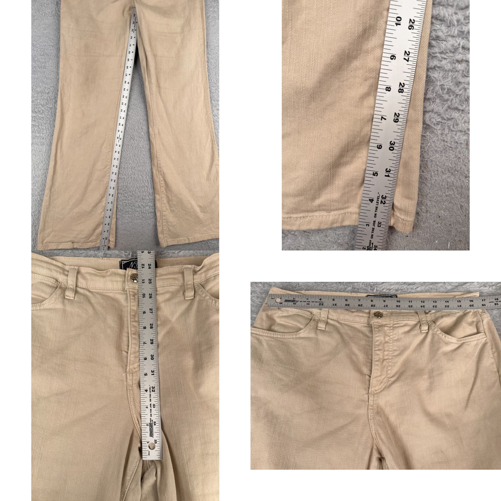 NYDJ VINTAGE NYDJ Jeans Womens 12 Beige Denim Bootcut High Rise Cotton US Made 27x32 Size 34" / US 12 / IT 48 - 8 Thumbnail