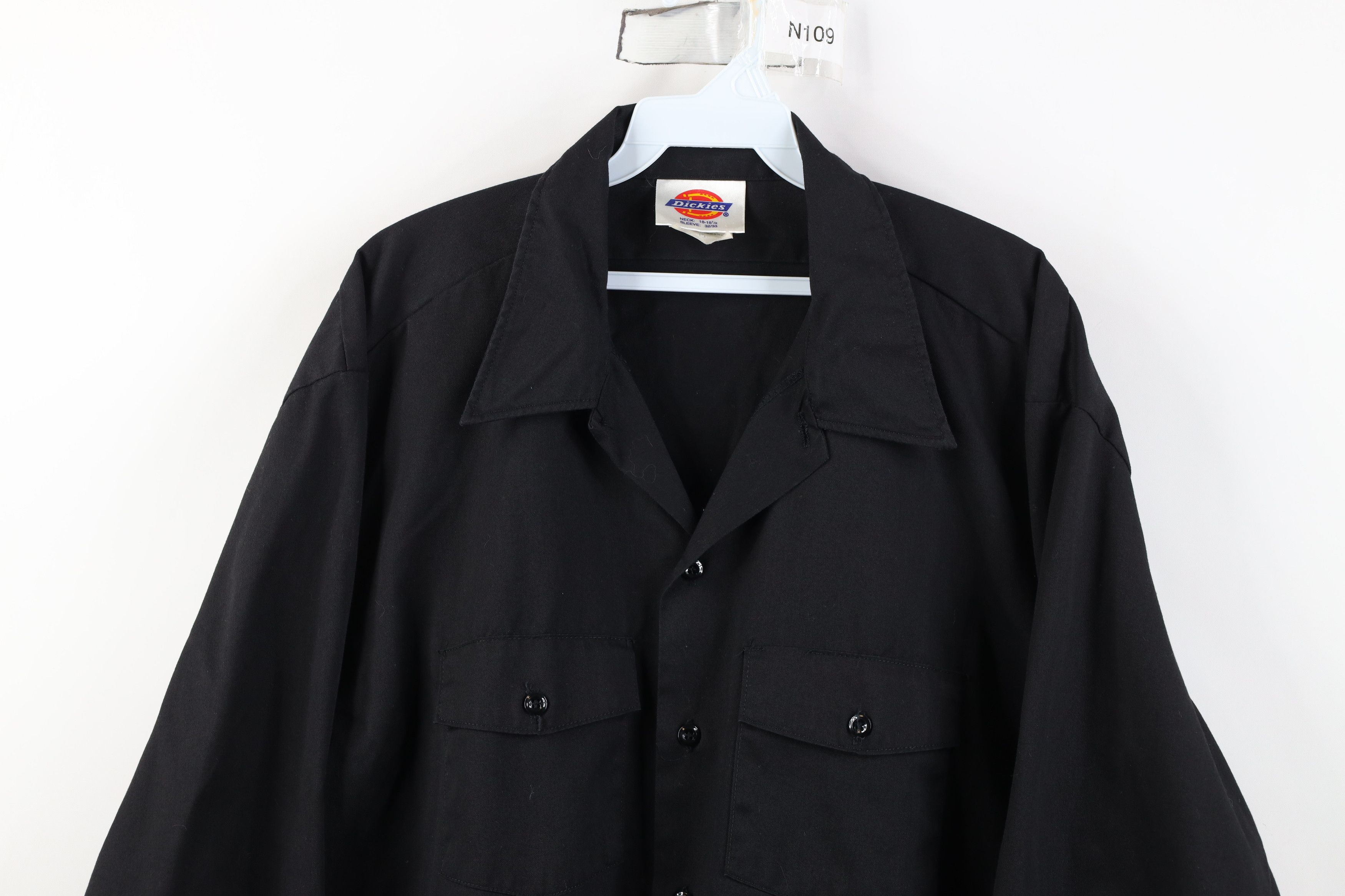 Dickies Vintage 90s Dickies Mechanic Workwear Button Shirt Black USA Size US L / EU 52-54 / 3 - 2 Thumbnail