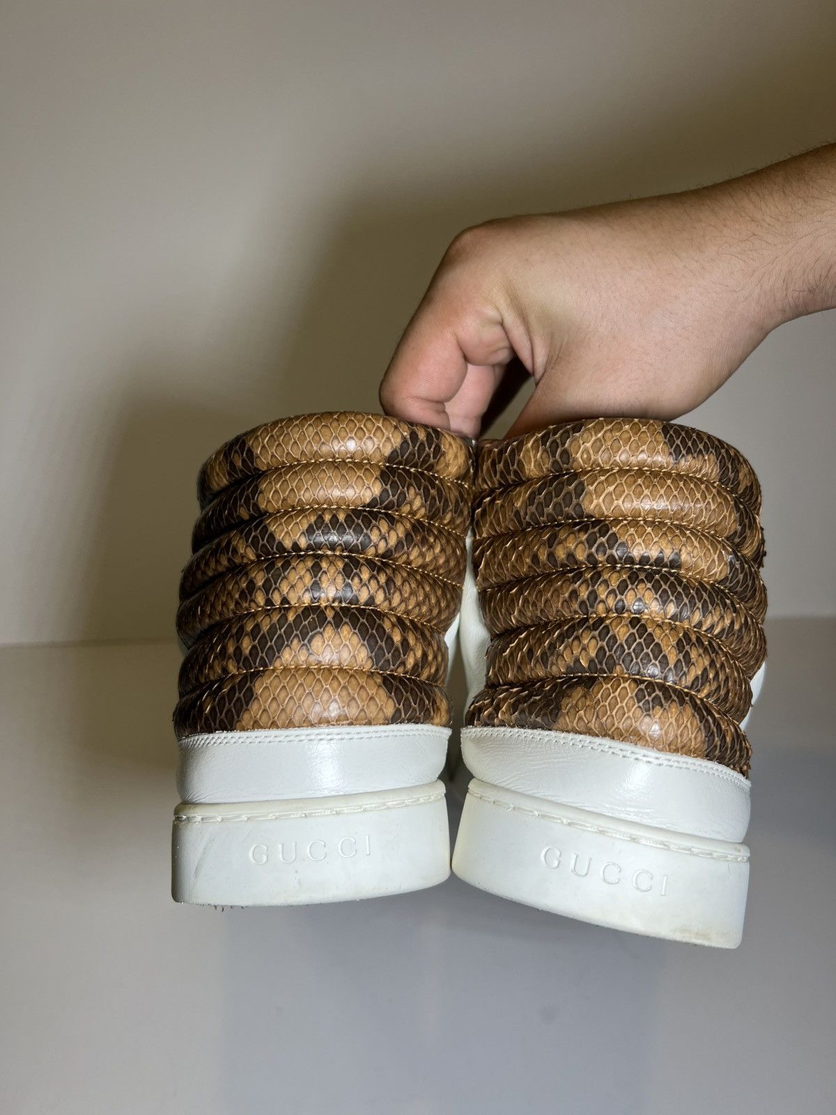 Gucci limited edition Gucci men's python skin high-top sneakers Size US 10.5 / EU 43-44 - 4 Thumbnail