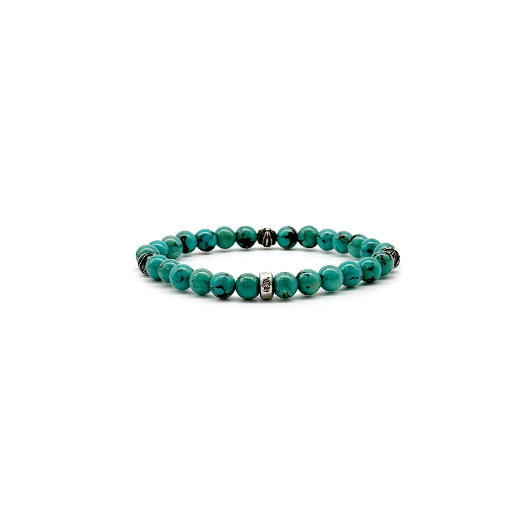 Chrome Hearts Chrome Hearts 6mm Turquoise Silver Cross Beaded Bracelet Size ONE SIZE - 2 Thumbnail