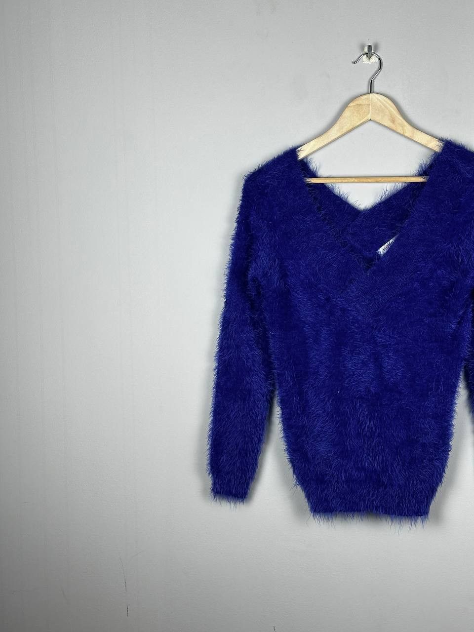 Morgan De Toi Morgan De Toi Blue Mohair Avant Garde Long Sleeve Sweater Size XS / US 0-2 / IT 36-38 - 2 Thumbnail