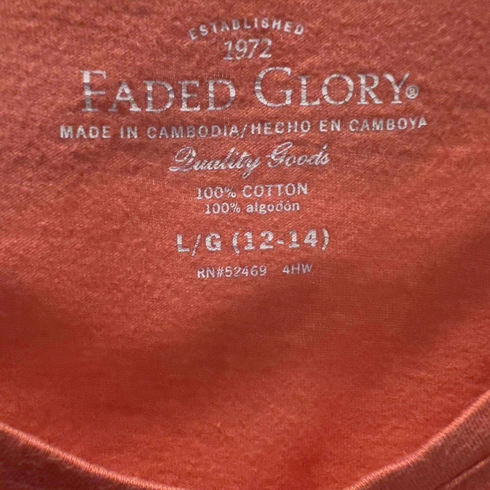 Faded Glory Faded Glory Women's Coral V-Neck Cotton T-Shirt, Size Large Size L / US 10 / IT 46 - 3 Thumbnail