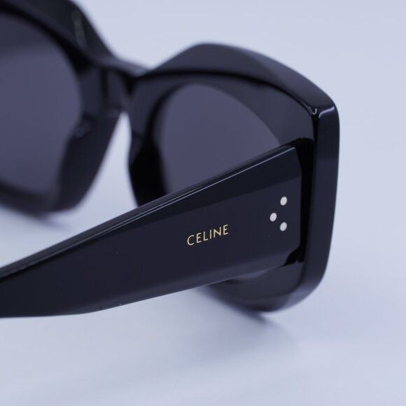 Celine Celine CL40277I 01A Sunglasses Shiny Black Cat Eye Frame Size ONE SIZE - 6 Thumbnail