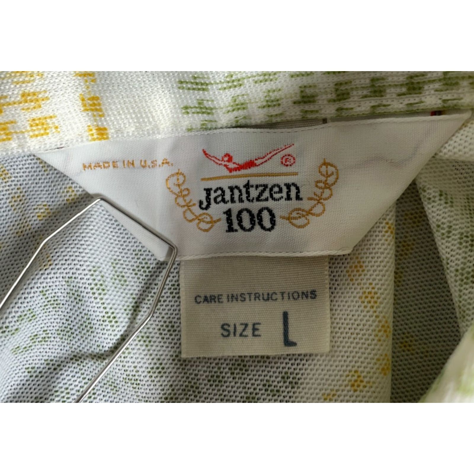 Jantzen VINTAGE Jantzen Polo Shirt Men L White Green Check 70s 90s Retro Large Collar Size US L / EU 52-54 / 3 - 3 Thumbnail