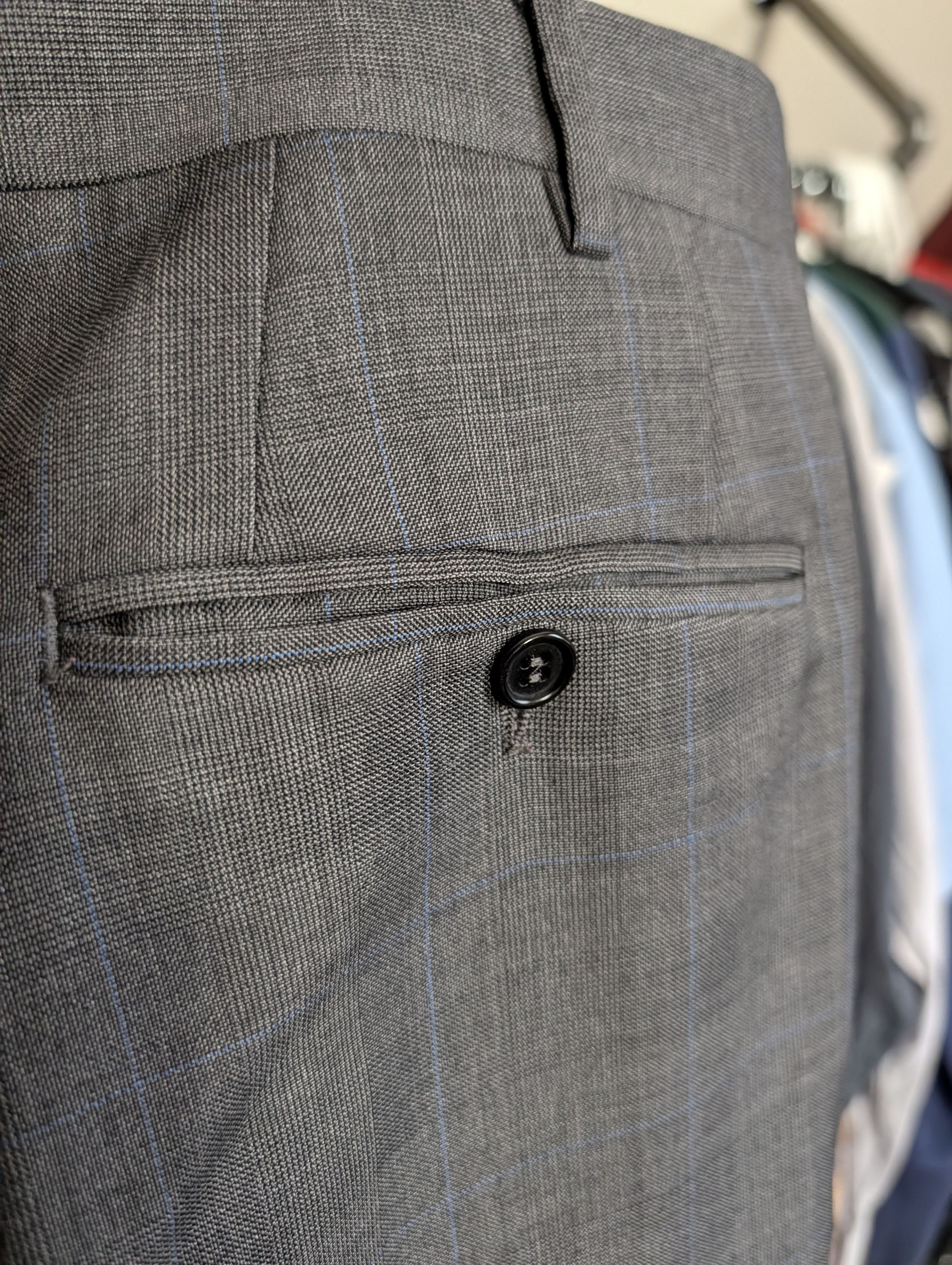 Canali Gray plaid cuffed Woolmark wool Italian trousers 37" Size US 37 - 9 Thumbnail