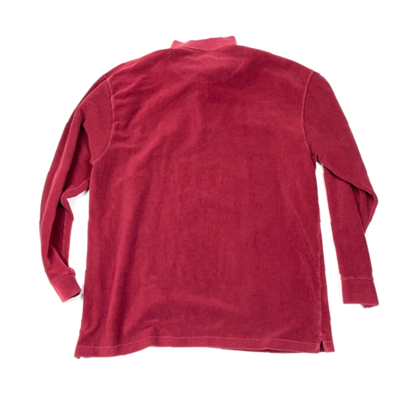 Perry Ellis VINTAGE Perry Ellis Polo Shirt Corduroy Long Sleeve Adult Large Red 90s Retro Hipster Casual Mens Size US L / EU 52-54 / 3 - 2 Thumbnail