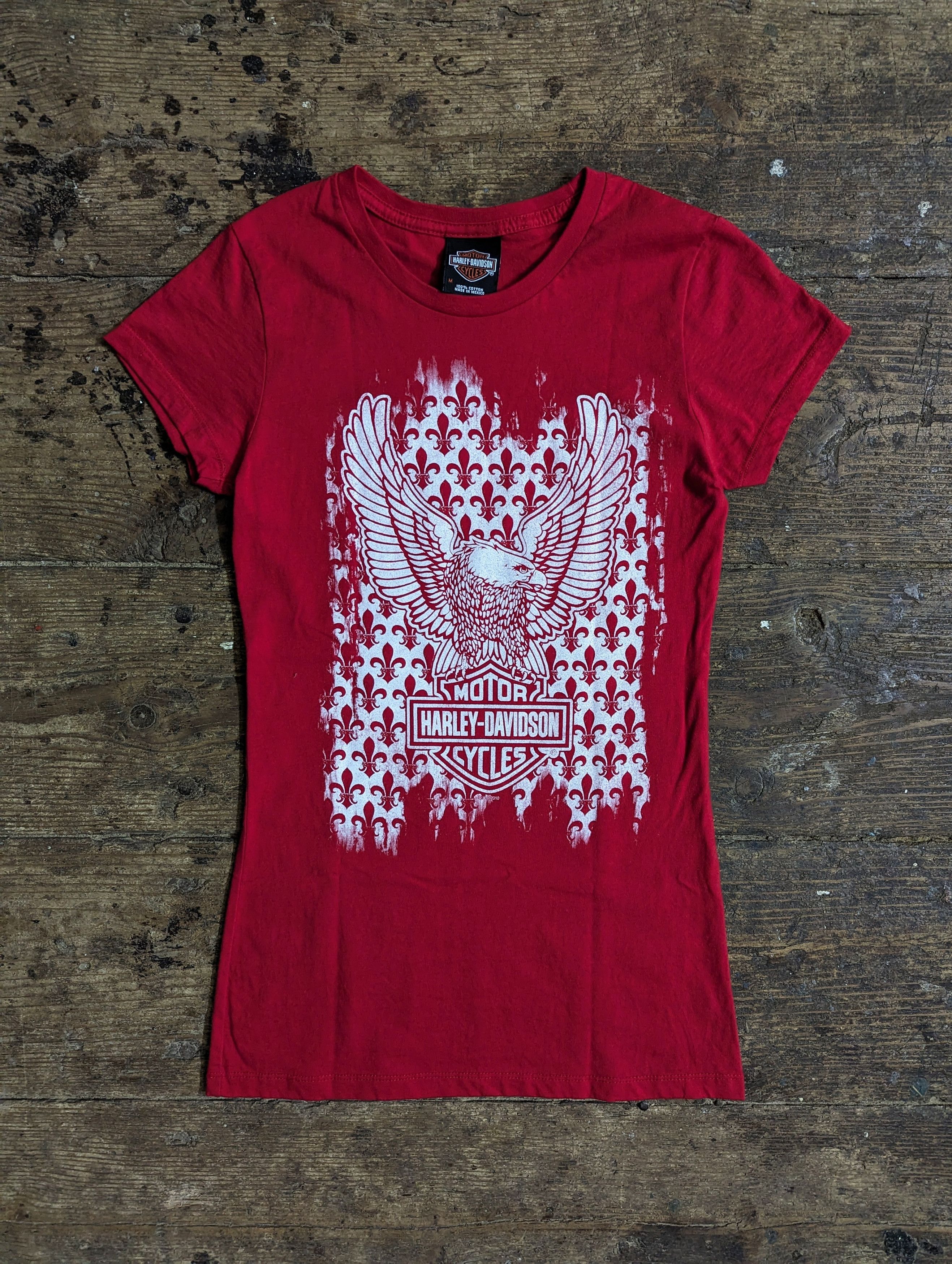 Harley Davidson 2010 Harley Davidson Eagle Graphic Long T Shirt Top Size M / US 6-8 / IT 42-44 - 1 Thumbnail