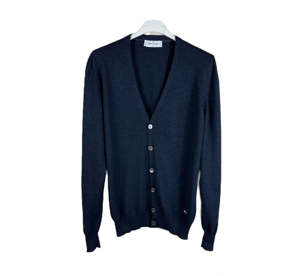 Gran Sasso Gran Sasso italy virgin wool merino navy cardigan sweater Size US S / EU 44-46 / 1 - 1 Thumbnail