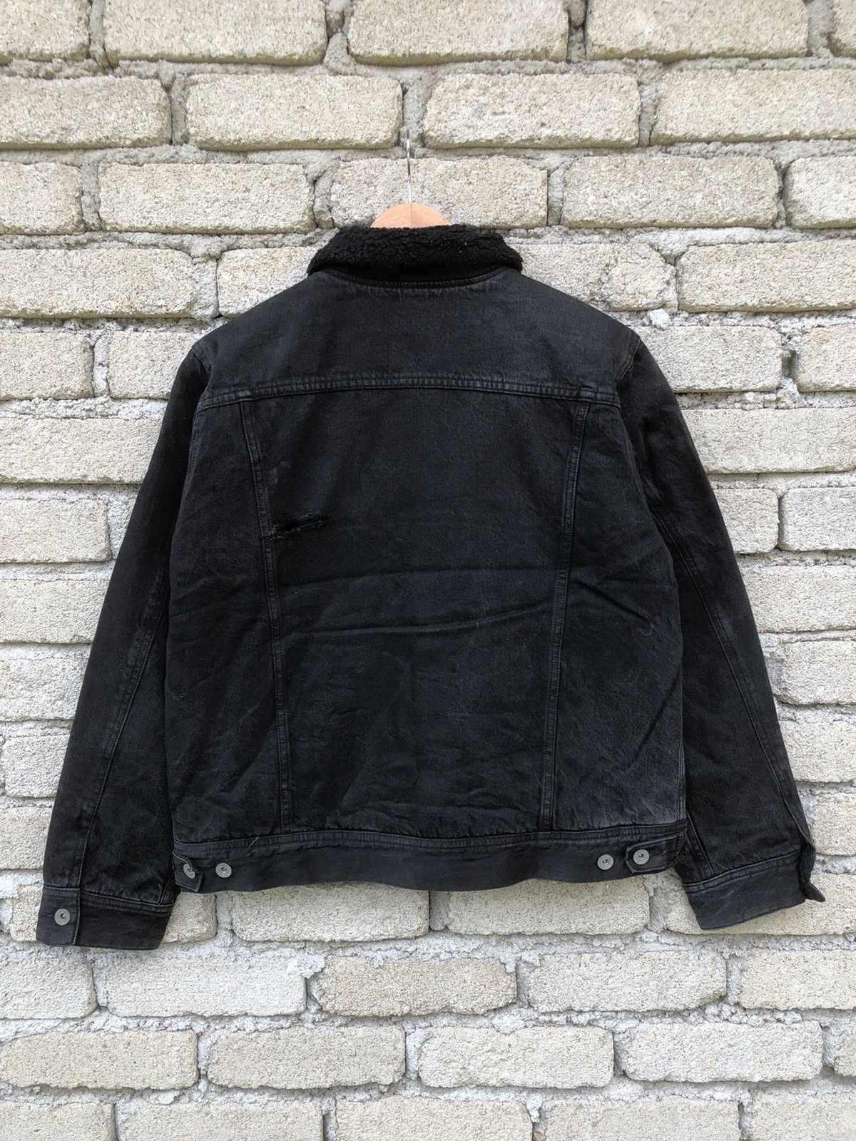Vintage Vintage 90s Sunfaded Gu Jeans Sherpa Trucker Jeans Jacket Size US L / EU 52-54 / 3 - 12 Thumbnail