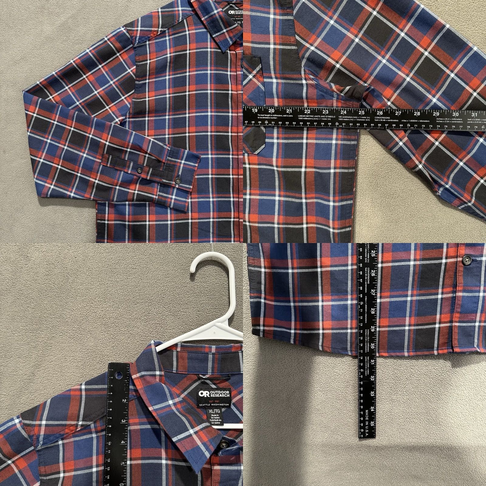 Outdoor Research Outdoor Research Flannel Shirt Mens Size XL Blue Red Plaid Button Up Ravenna Casual Workwear Size US XL / EU 56 / 4 - 8 Thumbnail