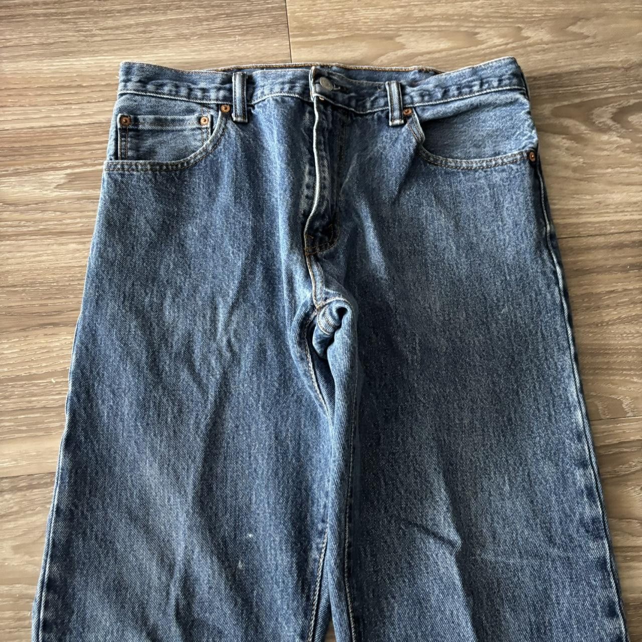 Levi's Crazy Vintage Y2K/20000s Grunge Levis Medium Wash Bootcut Denim Jeans! 33x29 Size US 33 - 5 Thumbnail