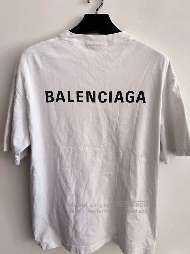 Balenciaga Balenciaga White Logo Short Sleeve T-Shirt Size US M / EU 48-50 / 2 - 2 Thumbnail