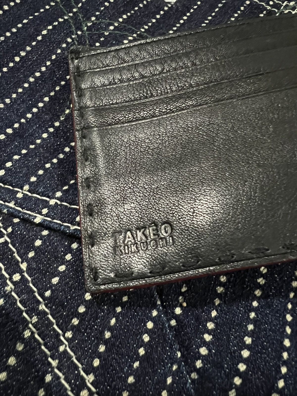 Takeo Kikuchi Italian Leather Tanned Edge Stitching 2 Tones Bifold Wallets Size ONE SIZE - 8 Thumbnail