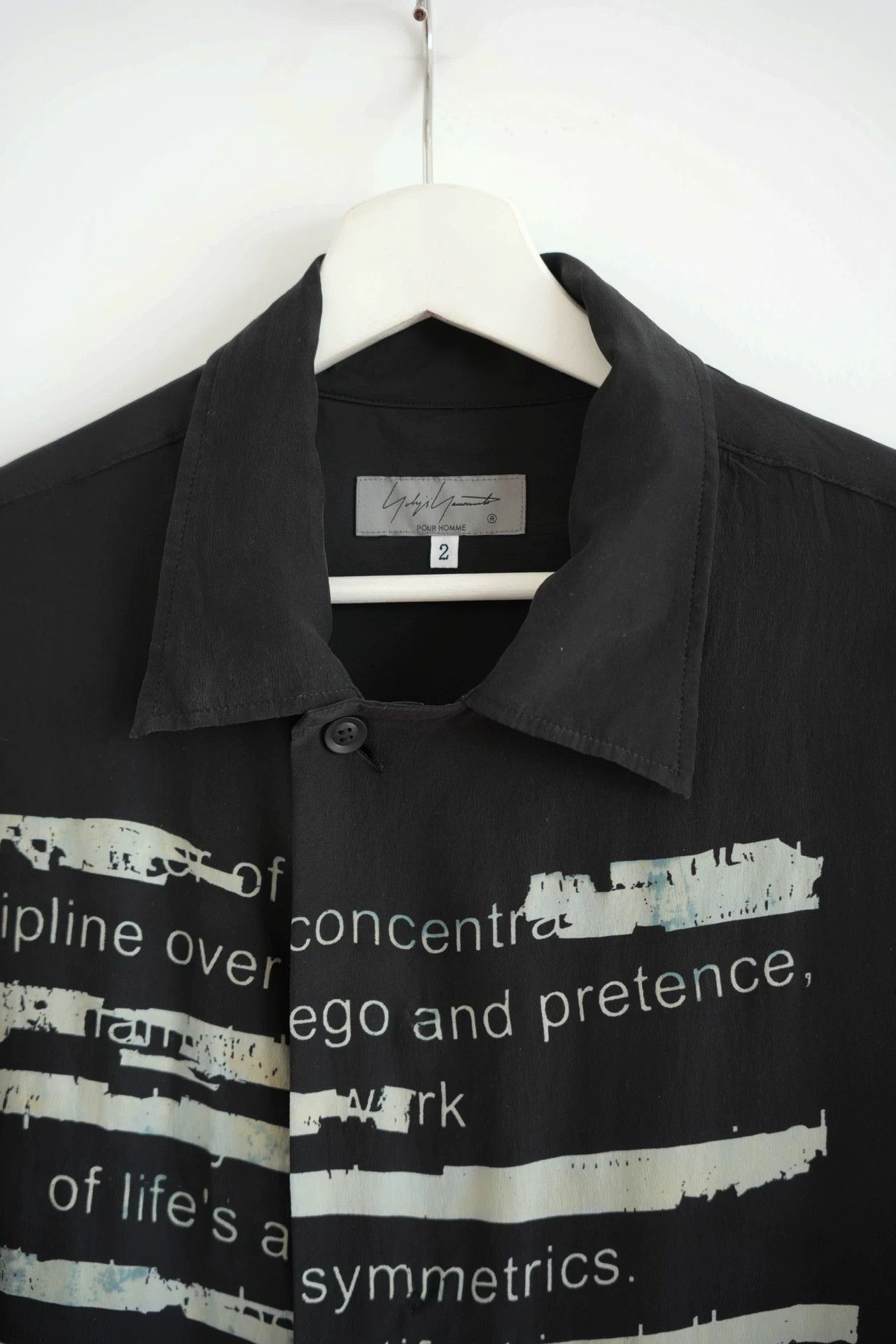 Yohji Yamamoto Yohji Yamamoto 22SS Silk Dinner Slogan Men's Shirt Size US M / EU 48-50 / 2 - 5 Thumbnail