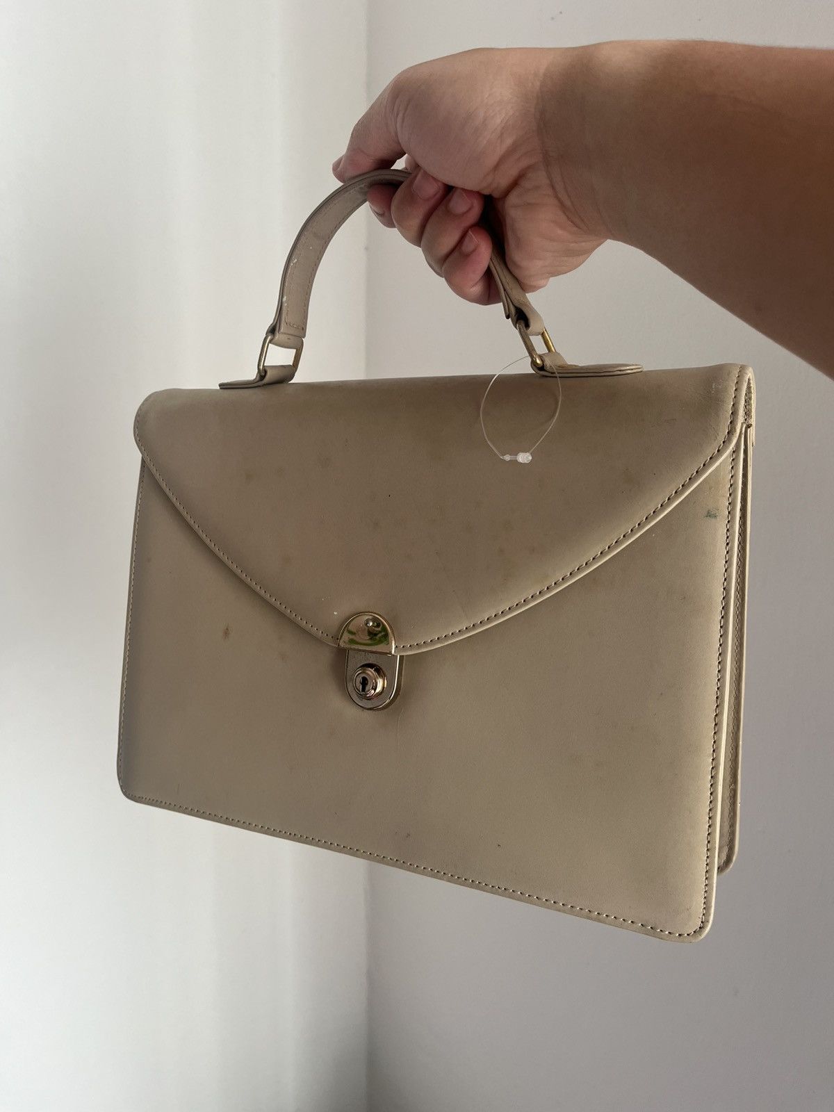 Leather Vintage Leather Bag Patina Kelly Style Handle Bag Y2k Size ONE SIZE - 1 Thumbnail