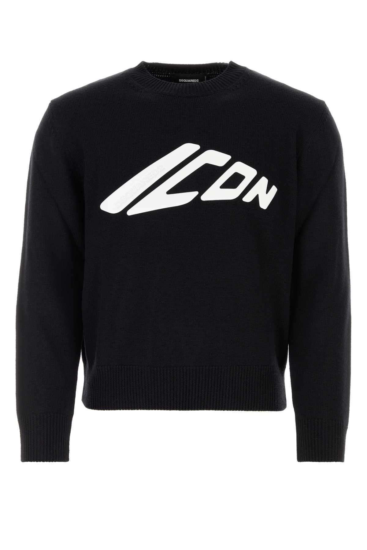 Dsquared2 Black Wool Sweater Size US M / EU 48-50 / 2 - 1 Thumbnail