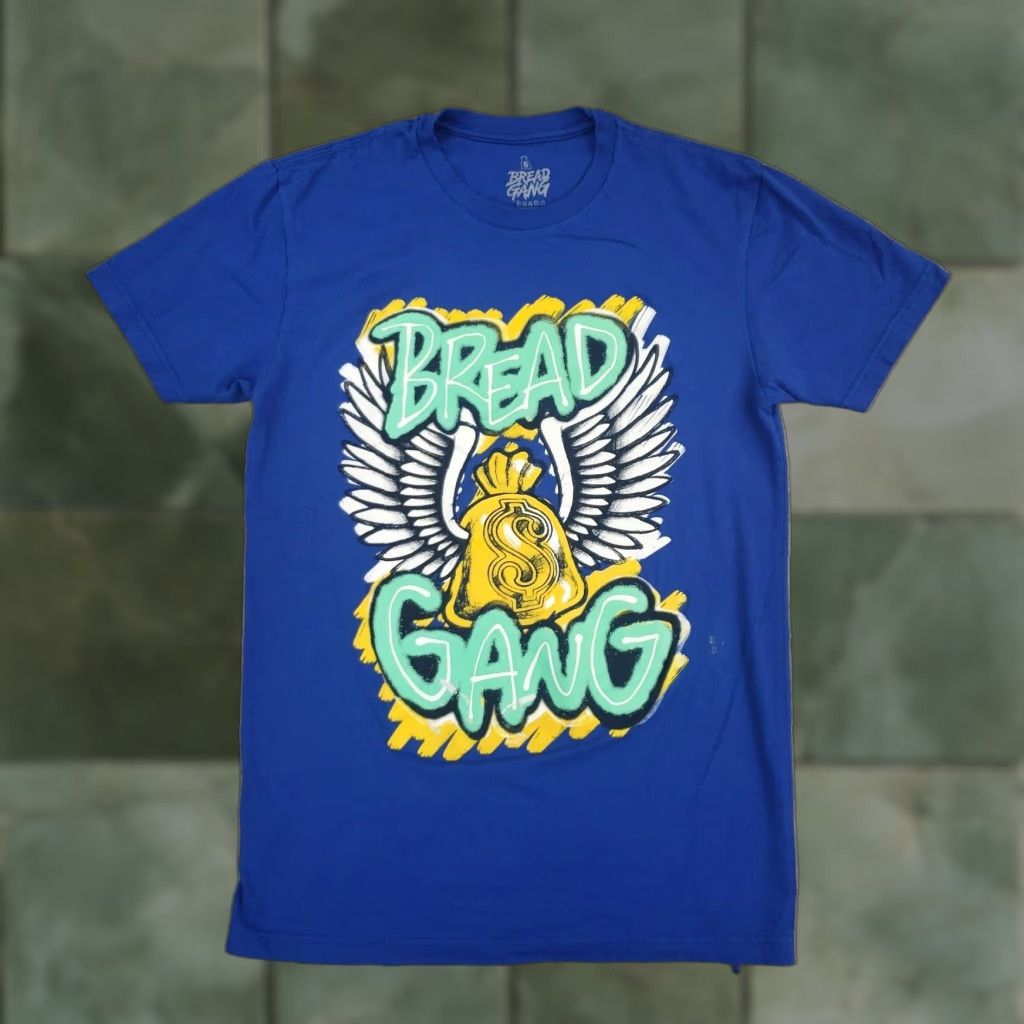NANGA Bread Gang Mens Small Blue Money Graphic Short Sleeve Crew Neck T-Shirt Size US S / EU 44-46 / 1 - 1 Thumbnail
