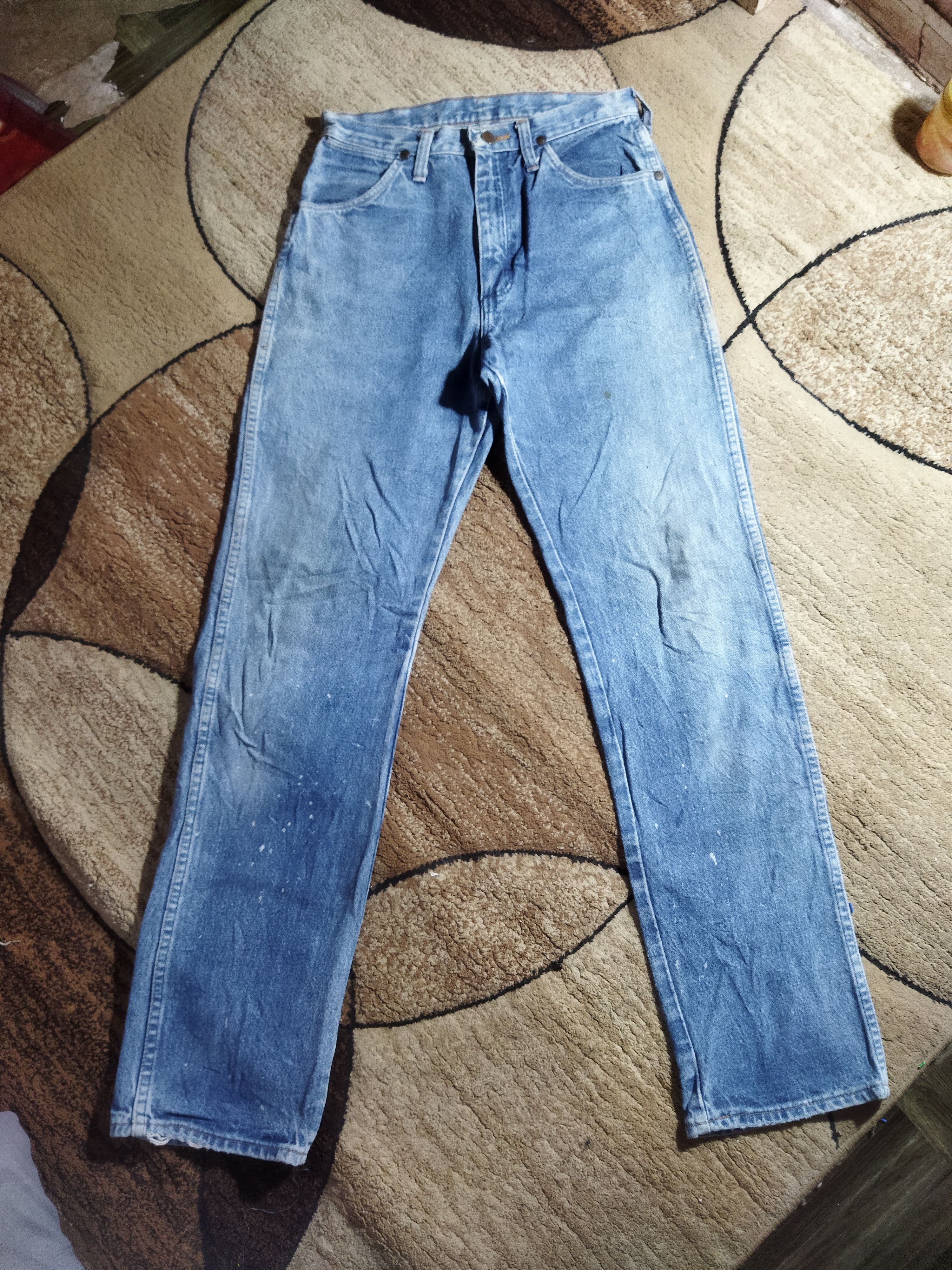 Wrangler VINTAGE WRANGLER DISTRESSED FADED BLUE JEANS PANTS Size US 27 - 1 Thumbnail